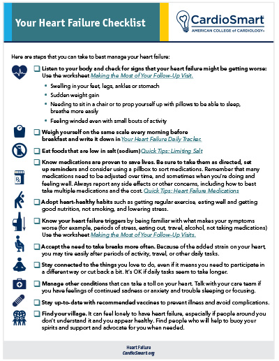 Your Heart Failure Checklist